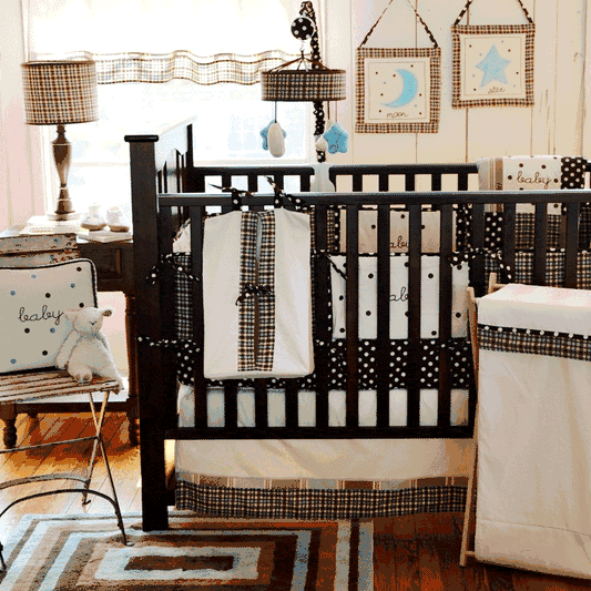 My Baby Sam Mad About Plaid Blue in Blue 3 Piece Crib Bedding Set - CRIB3154