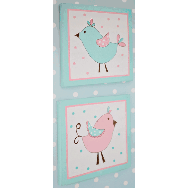 My Baby Sam Pixie Baby Aqua 2 Piece Wall Art - WA167