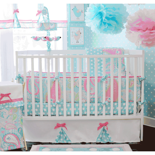 My Baby Sam Pixie Baby Aqua 3 Piece Crib Bedding Set