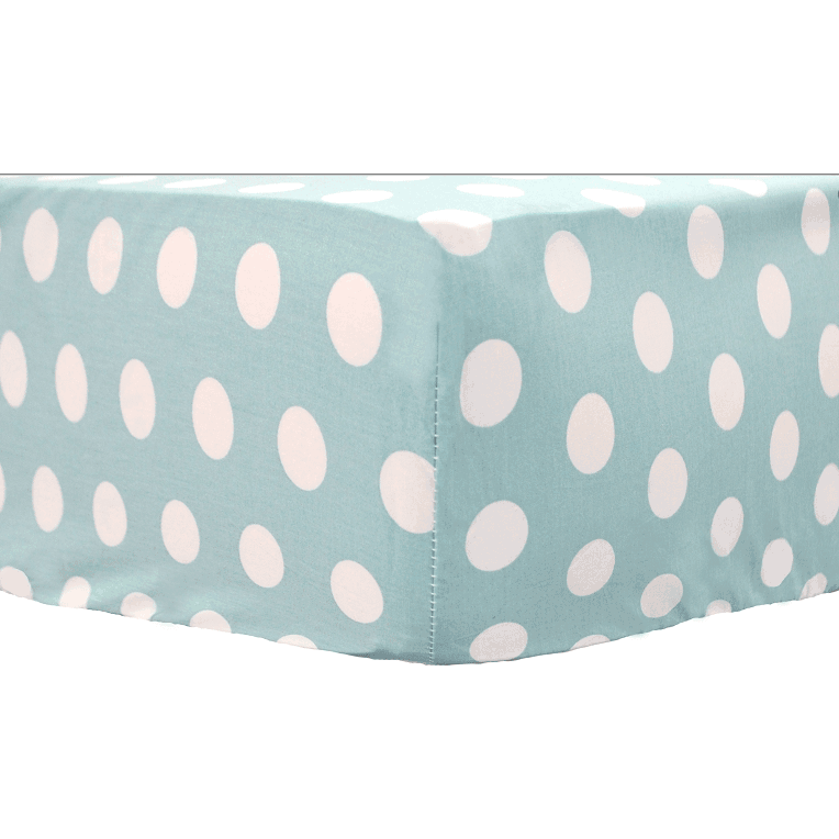 My Baby Sam Pixie Baby Aqua Polka Dot Crib Sheet - CRSH167