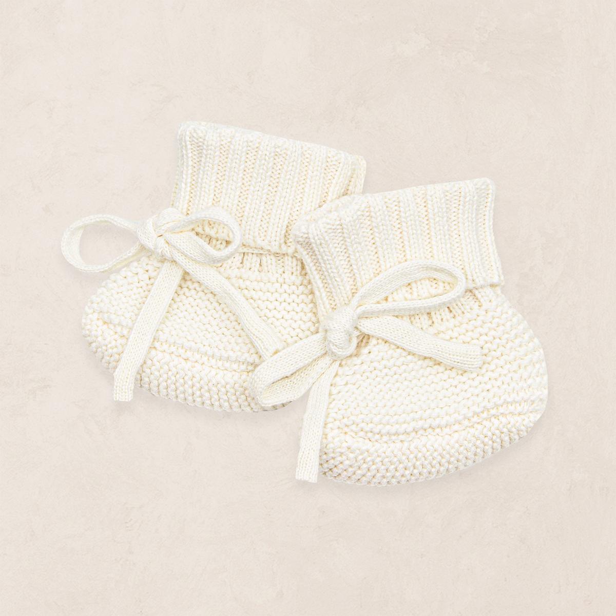 Lou Lou & Company Knit Booties - Ivory, 3-6 Month