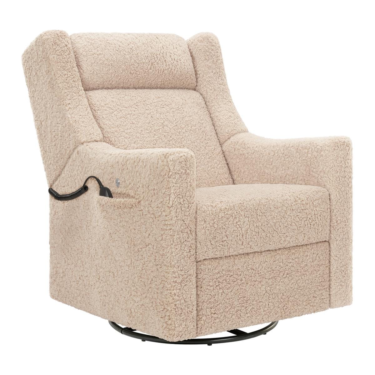Babyletto Kiwi Deluxe Power Recliner and Swivel Glider with Heat and Massage - Chai Shearling - M11283CSG