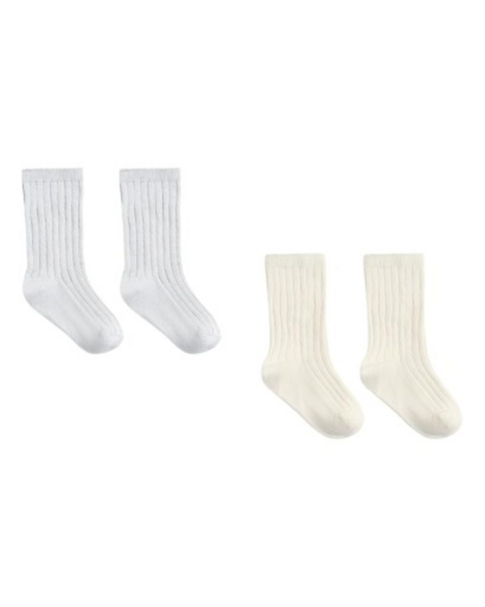 Quincy Mae Sock Set Natural, Sky - Natural / Sky, 0-6M