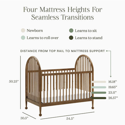 Namesake Alouette 3-in-1 Convertible Spindle Crib - Natural Walnut - M31401NL