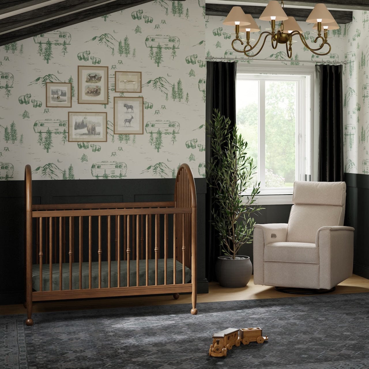 Namesake Alouette 3-in-1 Convertible Spindle Crib - Natural Walnut - M31401NL