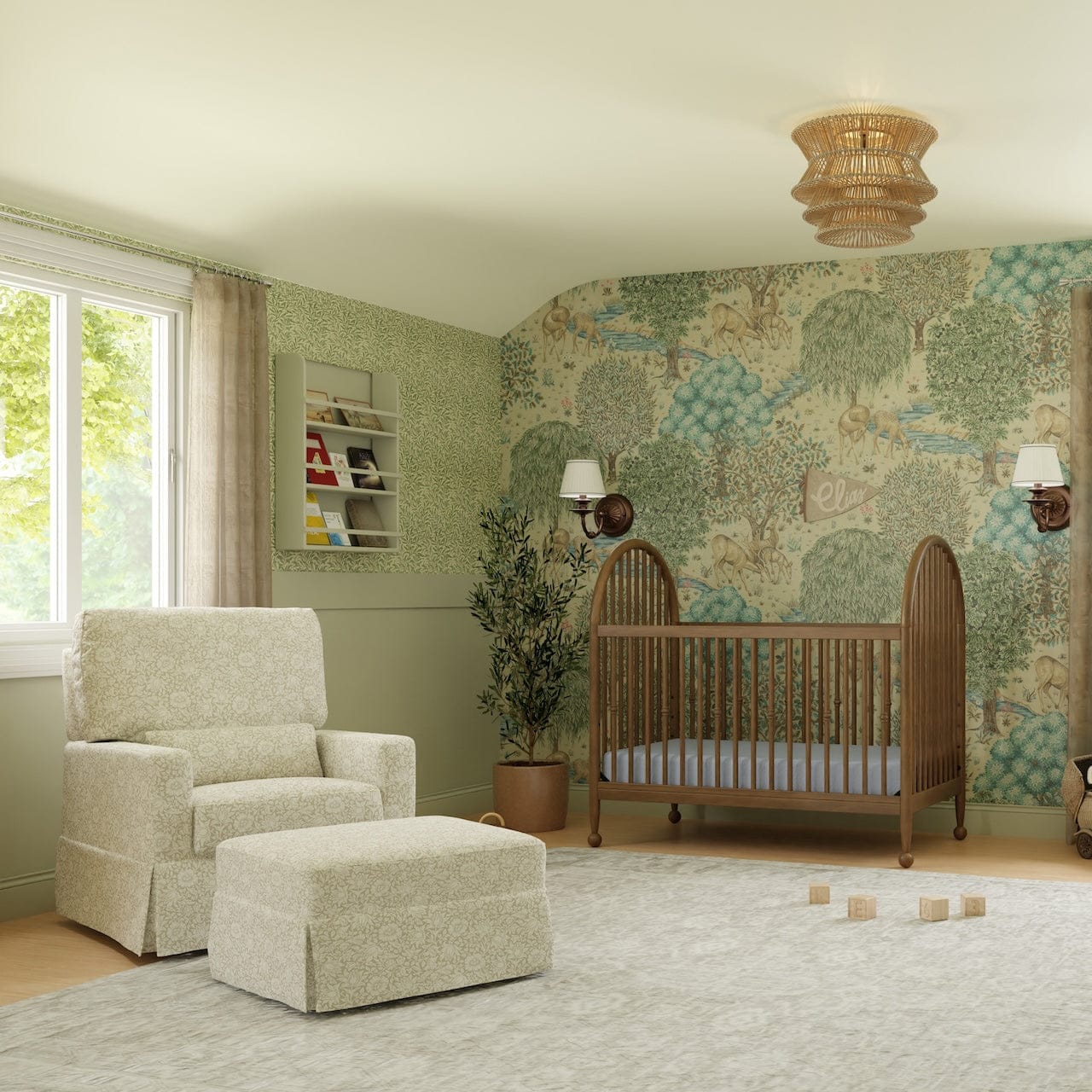 Namesake Alouette 3-in-1 Convertible Spindle Crib - Natural Walnut - M31401NL