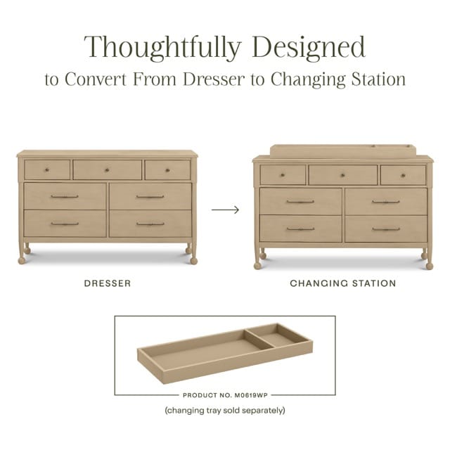 Namesake Alouette 7-Drawer Assembled Dresser - Washed Pine - M31416WP