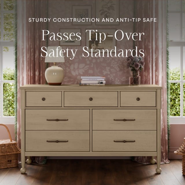 Namesake Alouette 7-Drawer Assembled Dresser - Washed Pine - M31416WP