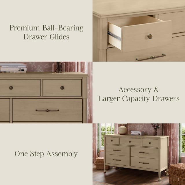 Namesake Alouette 7-Drawer Assembled Dresser - Washed Pine - M31416WP