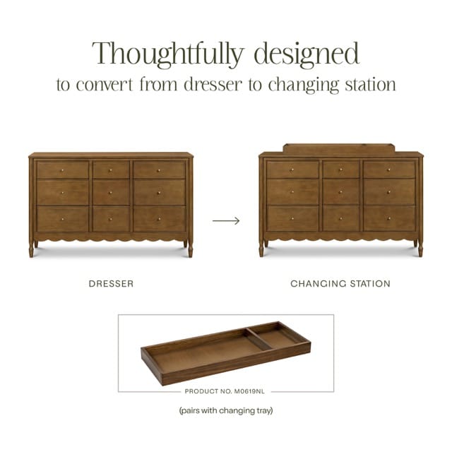 Ambrosia 9-Drawer Assembled Dresser Color: Natural Walnut