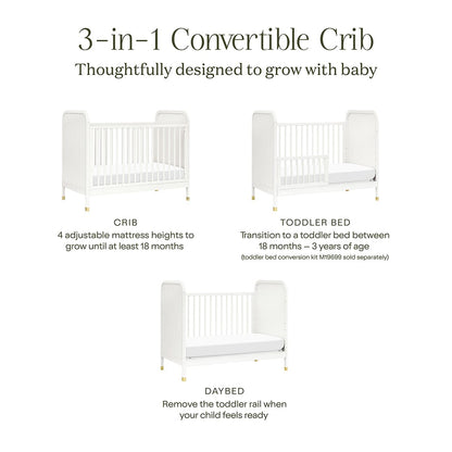 Namesake Brimsley Tambour 3-in-1 Convertible Crib - Warm White - M26742RW