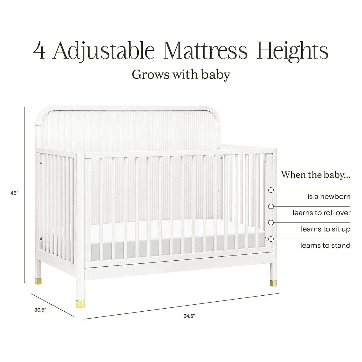 Namesake Brimsley Tambour 4-in-1 Convertible Crib - Warm White - M26701RW