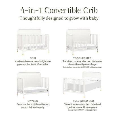 Namesake Brimsley Tambour 4-in-1 Convertible Crib - Warm White - M26701RW