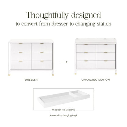 Namesake Brimsley Tambour 6-Drawer Assembled Dresser - Warm White - M26716RW