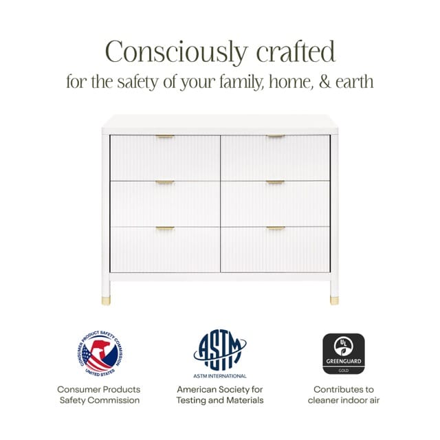 Namesake Brimsley Tambour 6-Drawer Assembled Dresser - Warm White - M26716RW