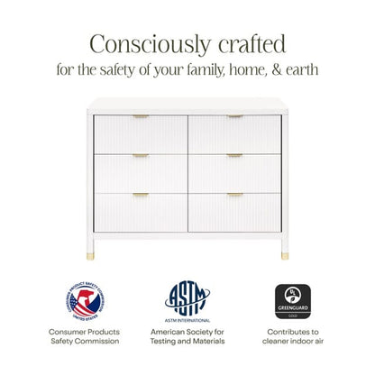 Namesake Brimsley Tambour 6-Drawer Assembled Dresser - Warm White - M26716RW