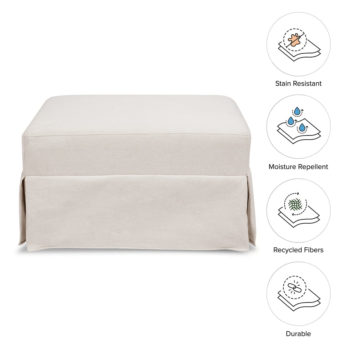 Namesake Crawford Gliding Ottoman - Performance Cream Eco-Weave - M21785PCMEW