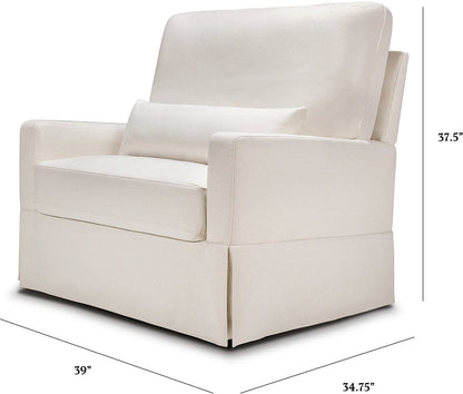 Namesake Crawford Pillowback Chair and a Half, Comfort Swivel Glider - Performance Cream Eco-Weave - M21797PCMEW