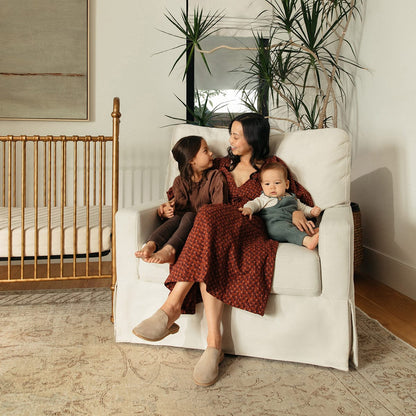 Namesake Crawford Pillowback Chair and a Half, Comfort Swivel Glider - Performance Cream Eco-Weave - M21797PCMEW