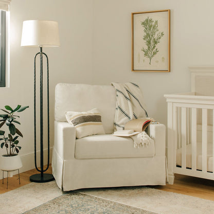 Namesake Crawford Pillowback Chair and a Half, Comfort Swivel Glider - Performance Cream Eco-Weave - M21797PCMEW