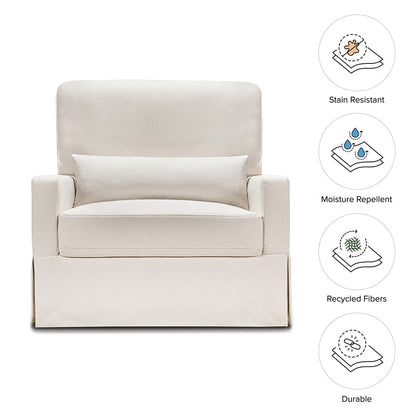 Namesake Crawford Pillowback Chair and a Half, Comfort Swivel Glider - Performance Cream Eco-Weave - M21797PCMEW