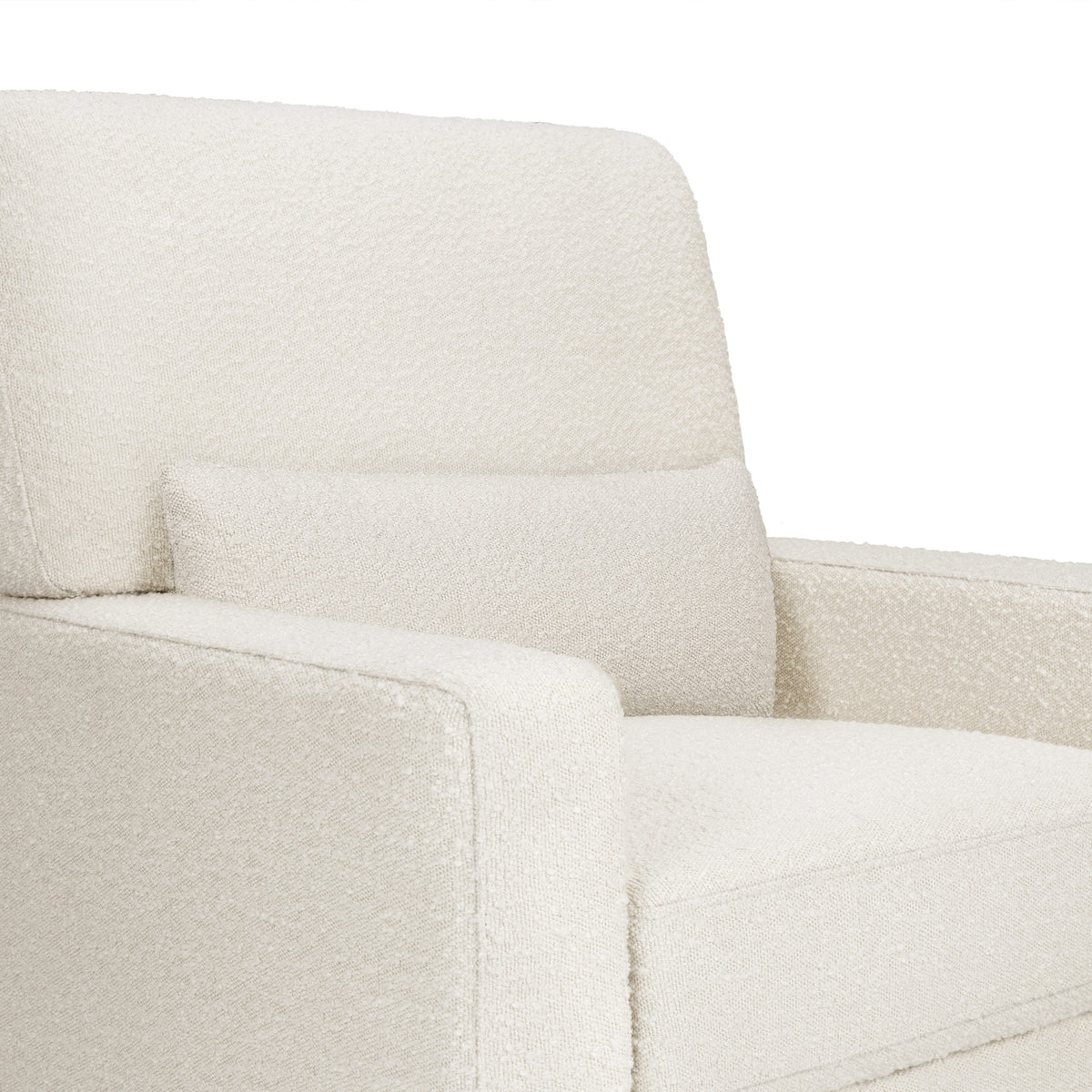 Namesake Crawford Pillowback Comfort Swivel Glider | Boucle with Tassel Fringe - Ivory Boucle with Ivory Tassel Fringe