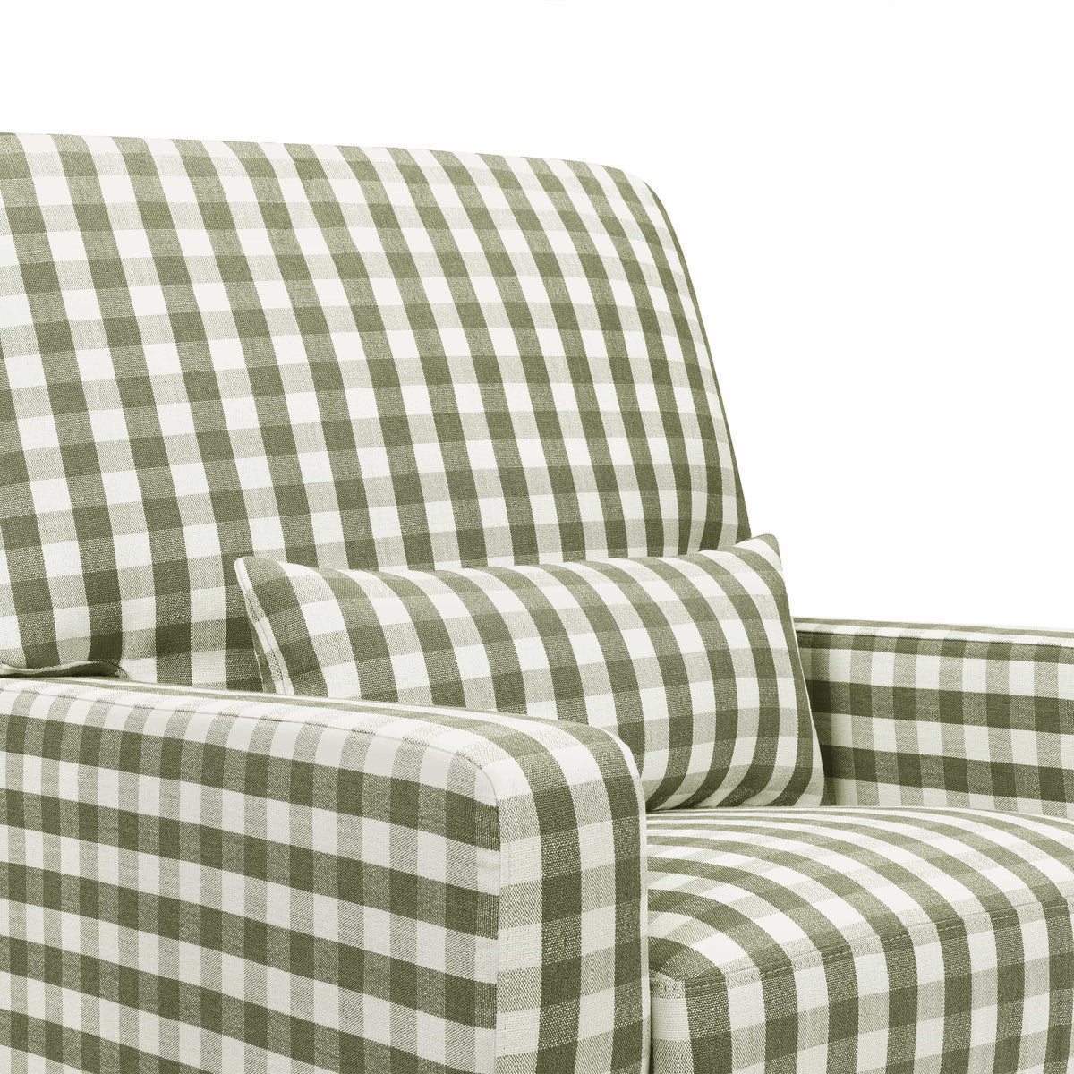 Namesake Crawford Pillowback Comfort Swivel Glider - Moss Green Gingham