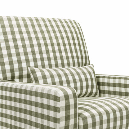 Namesake Crawford Pillowback Comfort Swivel Glider - Moss Green Gingham