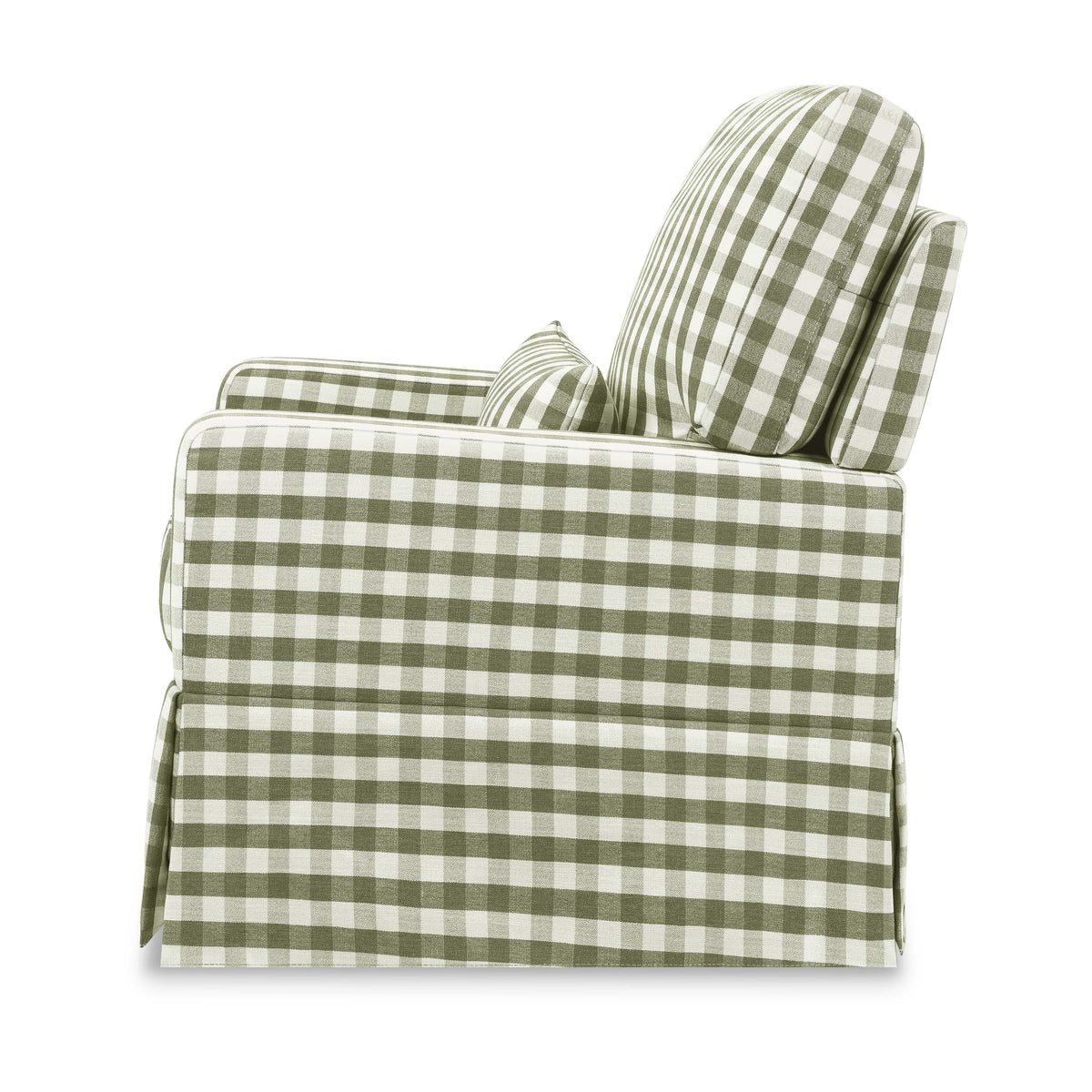 Namesake Crawford Pillowback Comfort Swivel Glider - Moss Green Gingham