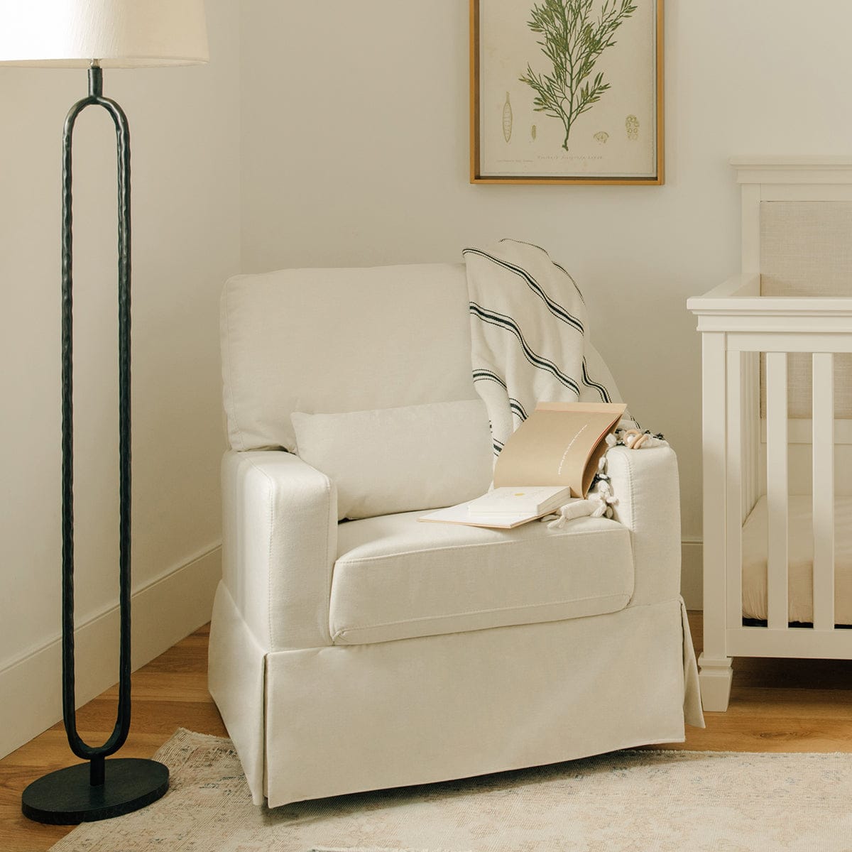 Namesake Crawford Pillowback Comfort Swivel Glider - Performance Cream Eco-Weave - M21787PCMEW