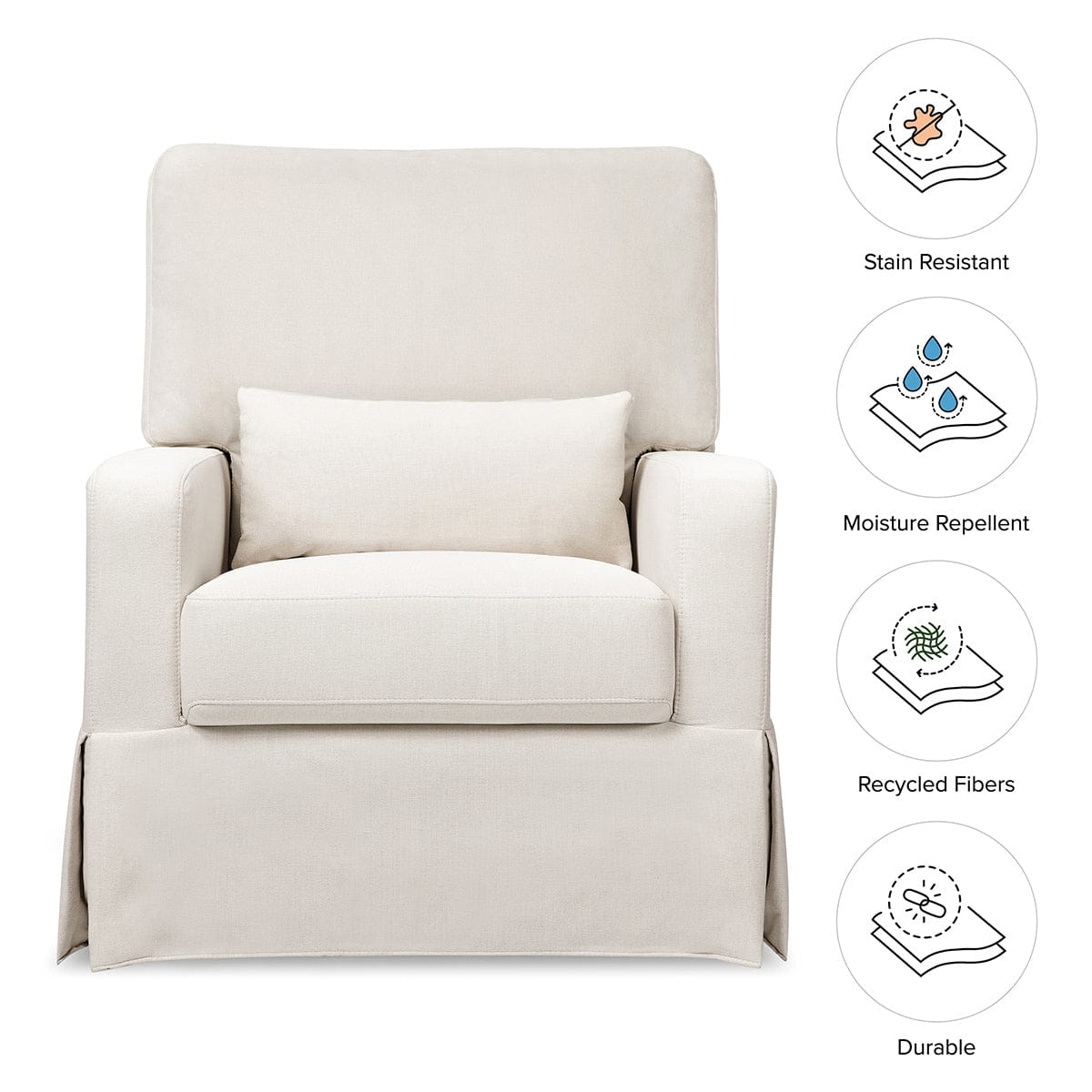 Namesake Crawford Pillowback Comfort Swivel Glider - Performance Cream Eco-Weave - M21787PCMEW