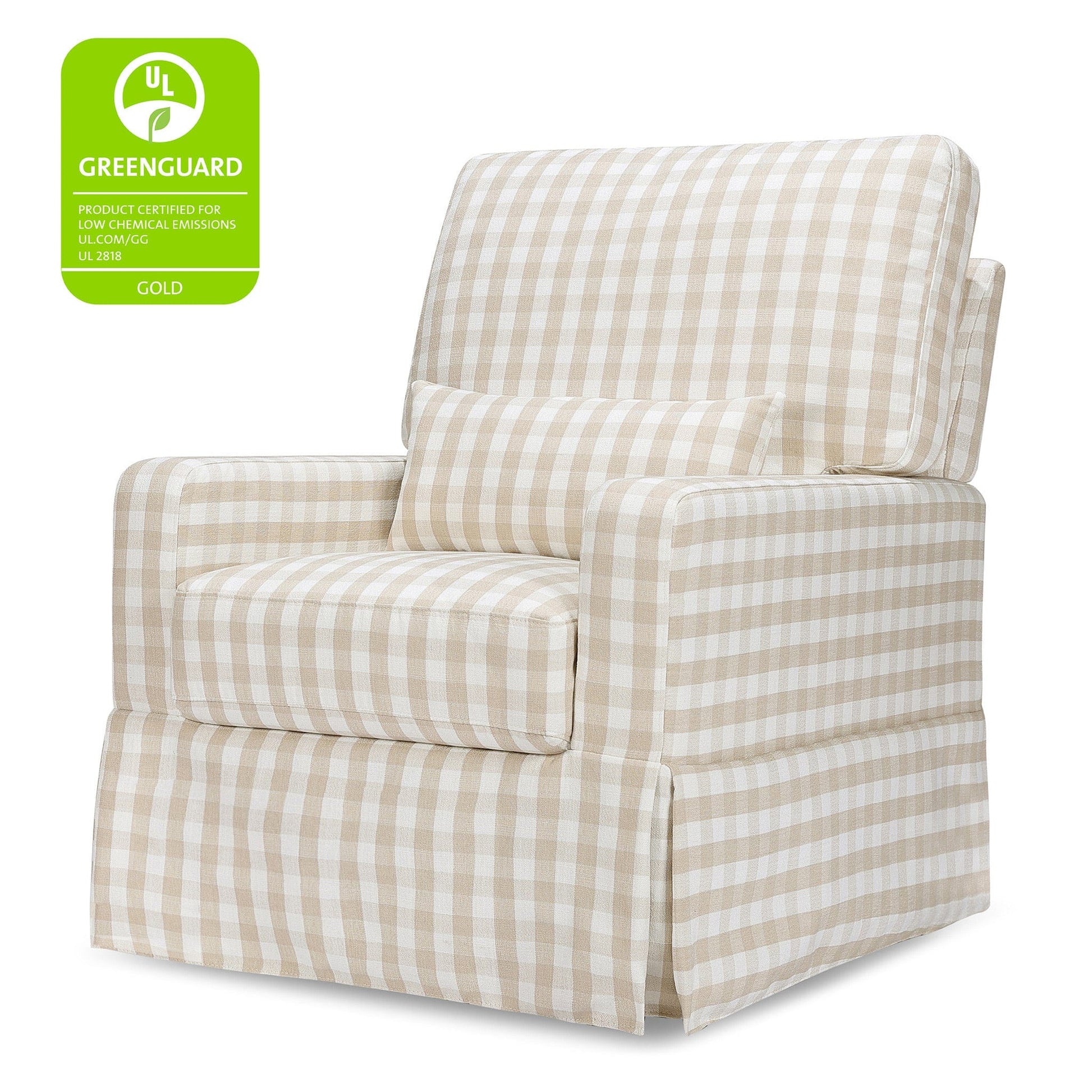 Namesake Crawford Pillowback Comfort Swivel Glider - Tan Gingham - M21787TGH