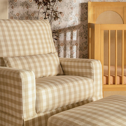 Namesake Crawford Pillowback Comfort Swivel Glider - Tan Gingham - M21787TGH