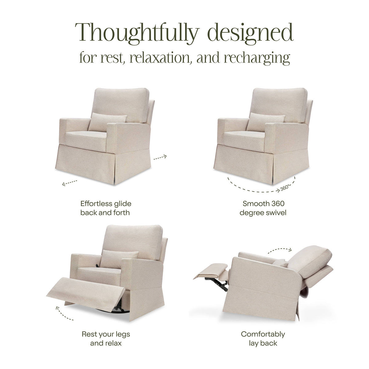 Namesake Crawford Recliner and Swivel Glider - Performance Beach Eco-Weave