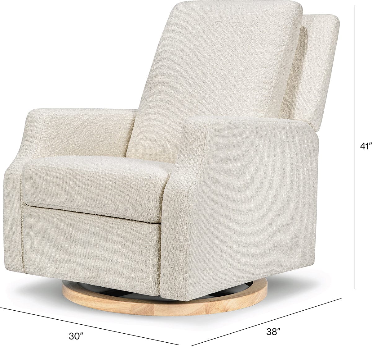 Namesake Crewe Swivel Glider Recliner - Ivory Boucle w/Light Wood Base - M22287WBLB