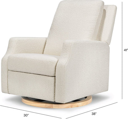 Namesake Crewe Swivel Glider Recliner - Ivory Boucle w/Light Wood Base - M22287WBLB