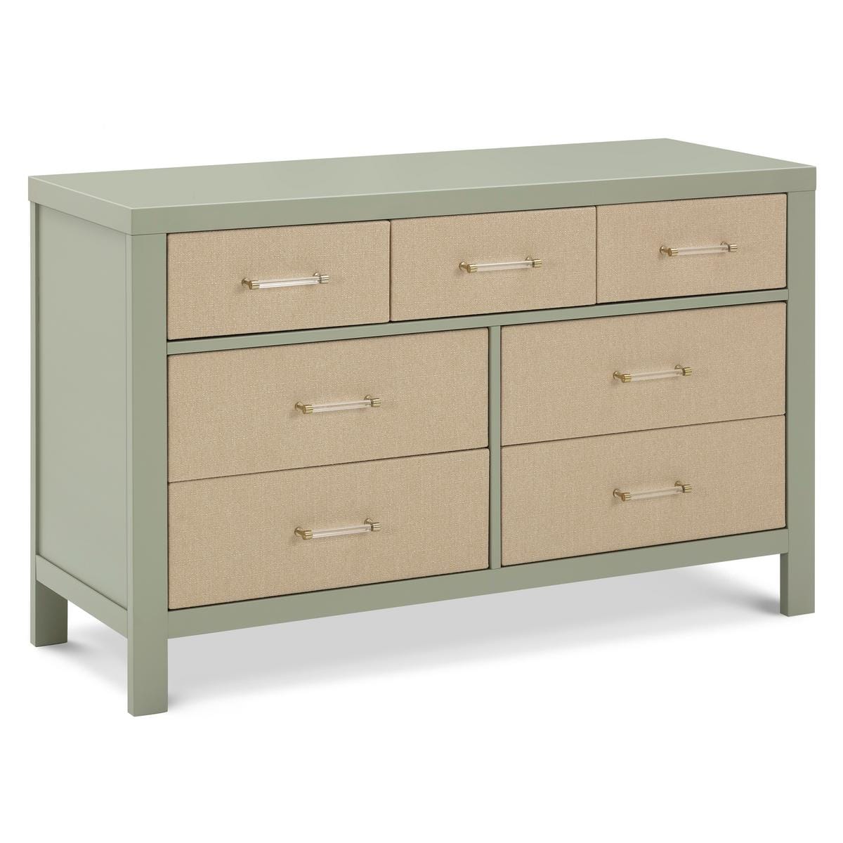 Namesake Eloise 7-Drawer Assembled Dresser - French Sage and Performance Sand Eco-Weave - M24816FSPSEW