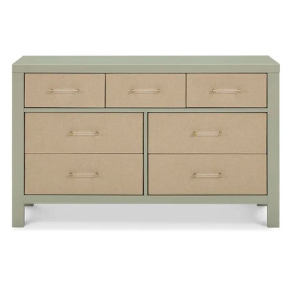 Namesake Eloise 7-Drawer Assembled Dresser - French Sage and Performance Sand Eco-Weave - M24816FSPSEW