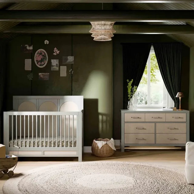 Namesake Eloise 7-Drawer Assembled Dresser - French Sage and Performance Sand Eco-Weave - M24816FSPSEW