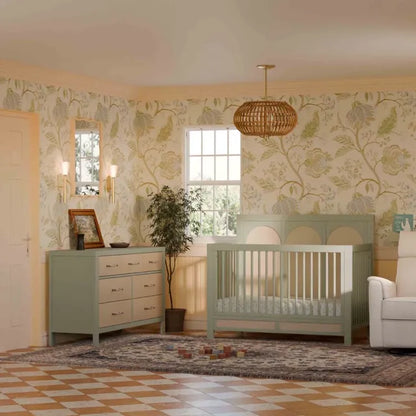 Namesake Eloise 7-Drawer Assembled Dresser - French Sage and Performance Sand Eco-Weave - M24816FSPSEW