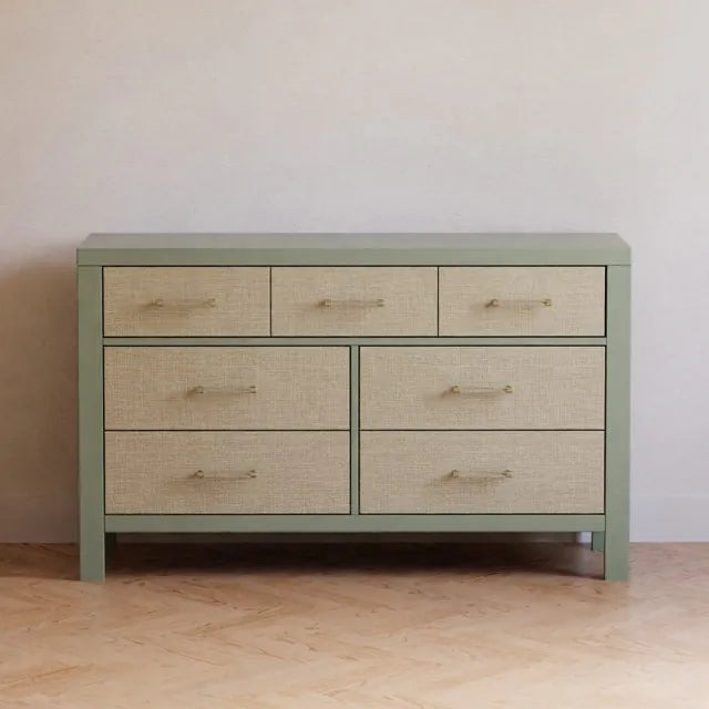Namesake Eloise 7-Drawer Assembled Dresser - French Sage and Performance Sand Eco-Weave - M24816FSPSEW