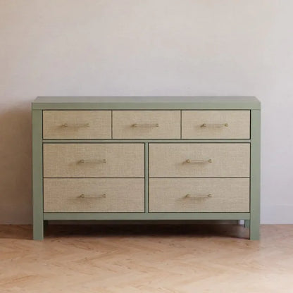 Namesake Eloise 7-Drawer Assembled Dresser - French Sage and Performance Sand Eco-Weave - M24816FSPSEW
