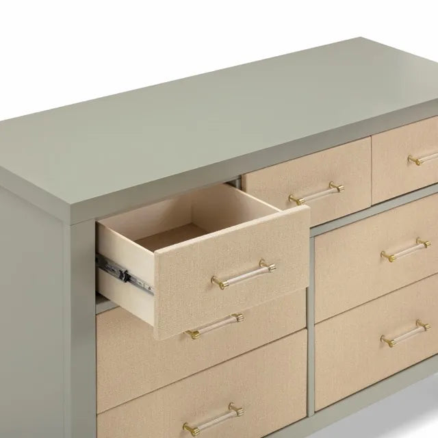 Namesake Eloise 7-Drawer Assembled Dresser - French Sage and Performance Sand Eco-Weave - M24816FSPSEW