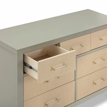 Namesake Eloise 7-Drawer Assembled Dresser - French Sage and Performance Sand Eco-Weave - M24816FSPSEW