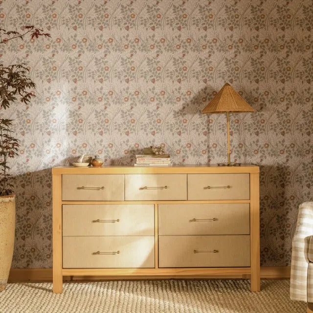Namesake Eloise 7-Drawer Assembled Dresser - Honey and Performance Sand Eco-Weave - M24816HYPSEW