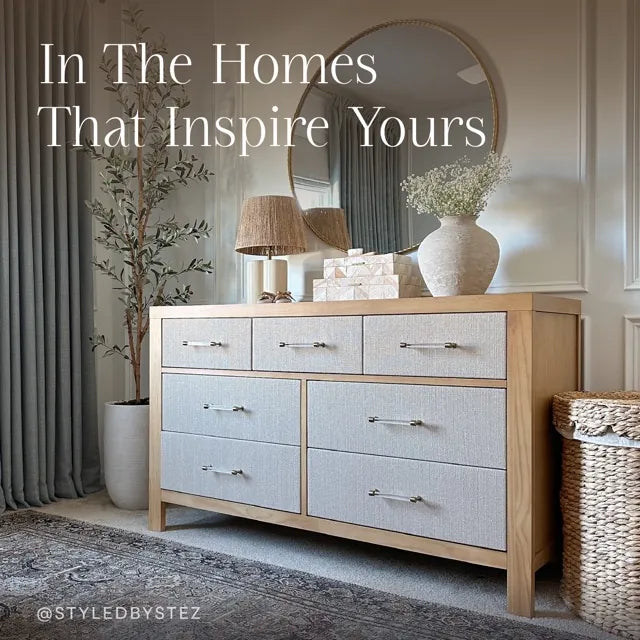 Namesake Eloise 7-Drawer Assembled Dresser - Honey and Performance Sand Eco-Weave - M24816HYPSEW