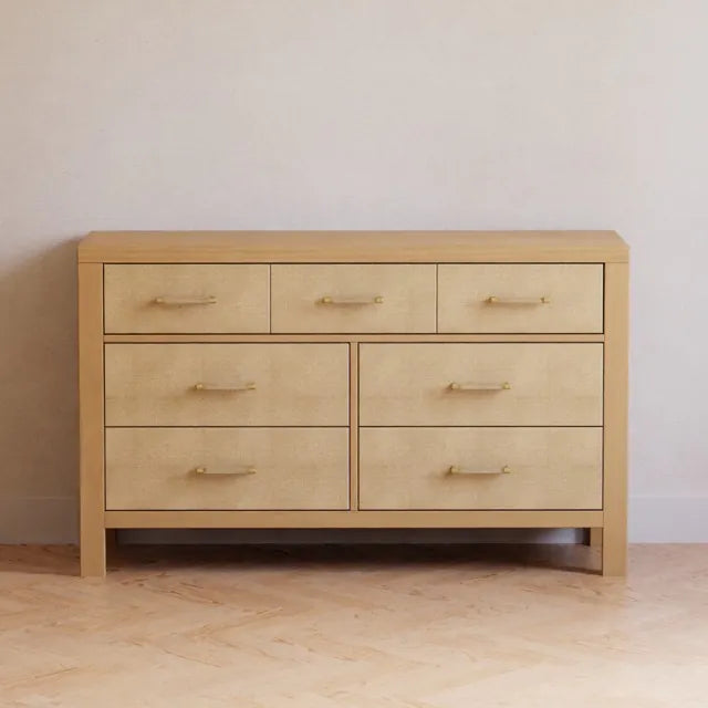 Namesake Eloise 7-Drawer Assembled Dresser - Honey and Performance Sand Eco-Weave - M24816HYPSEW