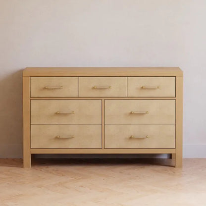 Namesake Eloise 7-Drawer Assembled Dresser - Honey and Performance Sand Eco-Weave - M24816HYPSEW