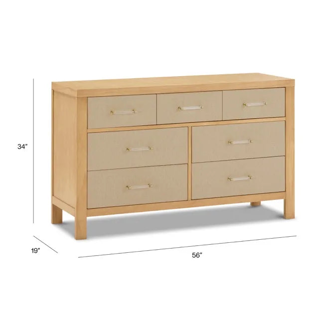 Namesake Eloise 7-Drawer Assembled Dresser - Honey and Performance Sand Eco-Weave - M24816HYPSEW