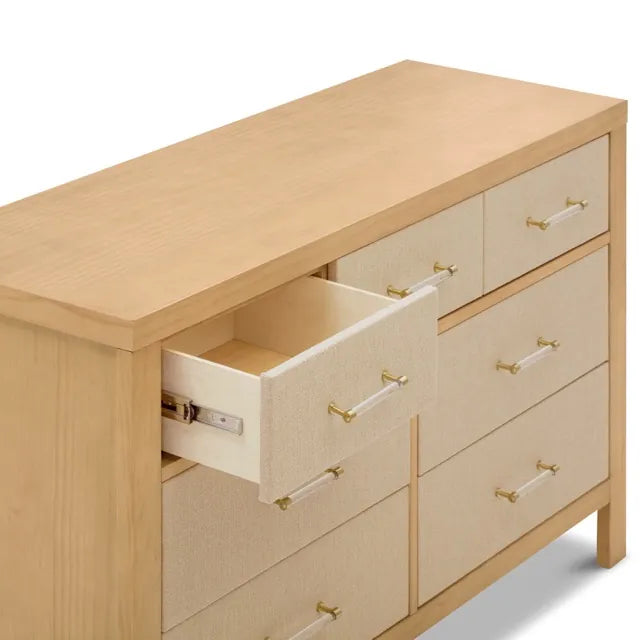Namesake Eloise 7-Drawer Assembled Dresser - Honey and Performance Sand Eco-Weave - M24816HYPSEW